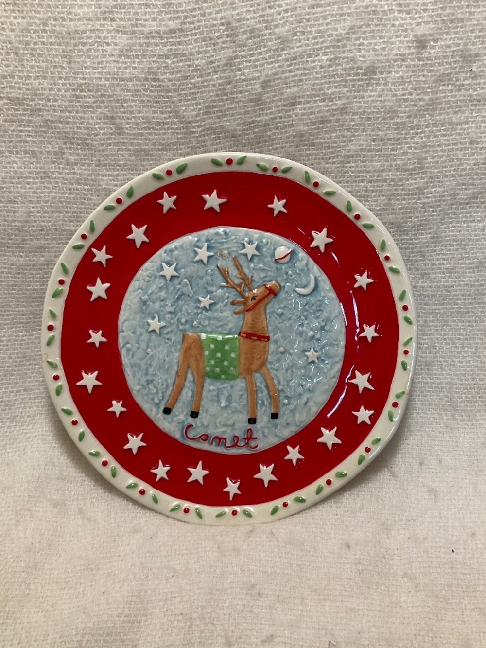 Department 56/Dept 56 Reindeer Comet Salad Plate 7 3/4" Xmas Holiday